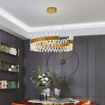 Slanted Crystal Gold Chandelier