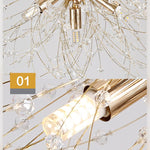 Snowflake Round/Rectangle Dandelion Branch Chandelier- Gold/Chrome/ Rose Gold - Reflect Lighting