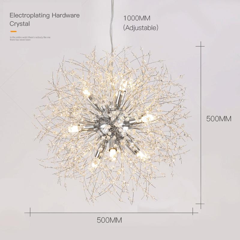 Snowflake Round/Rectangle Dandelion Branch Chandelier- Gold/Chrome/ Rose Gold - Reflect Lighting