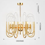 U Shape Acrylic Chandelier - Reflect Lighting