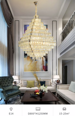 Kacey Odwyer Gold Crystal Chandelier- Smokey Grey / Cognac - Reflect Lighting