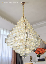 Kacey Odwyer Gold Crystal Chandelier- Smokey Grey / Cognac - Reflect Lighting