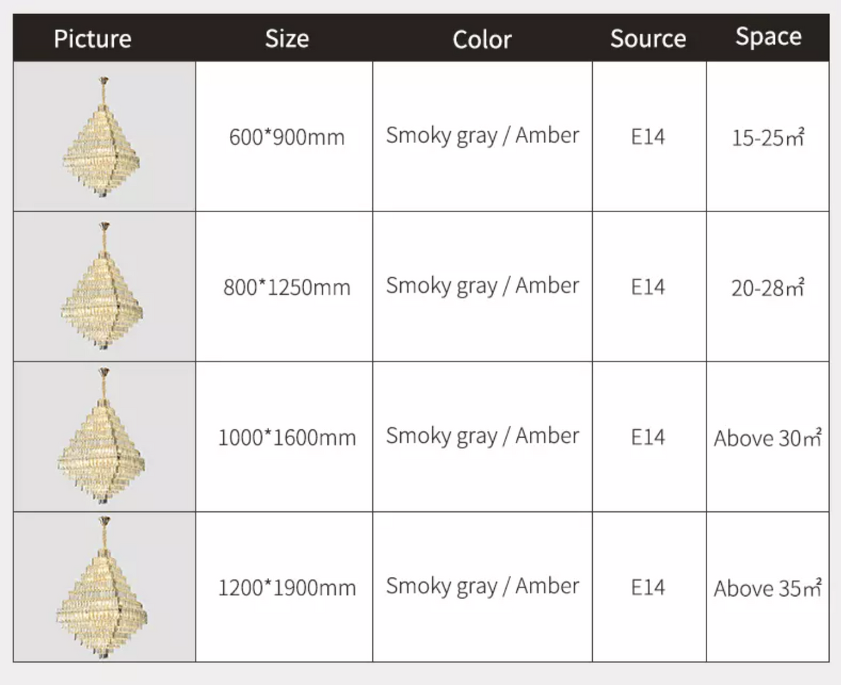 Kacey Odwyer Gold Crystal Chandelier- Smokey Grey / Cognac - Reflect Lighting