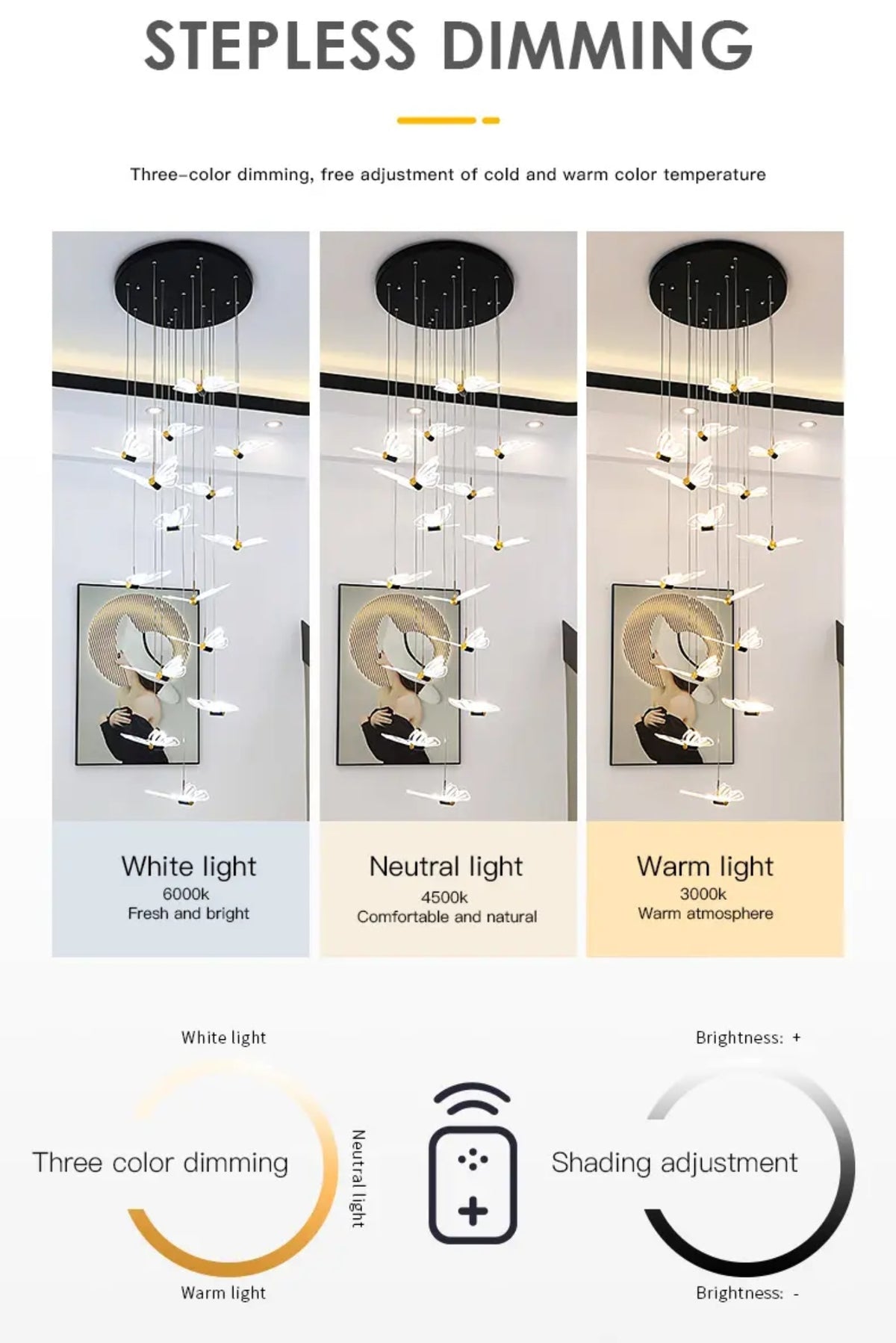 Jazmari Davina Black & Gold Staircase Light