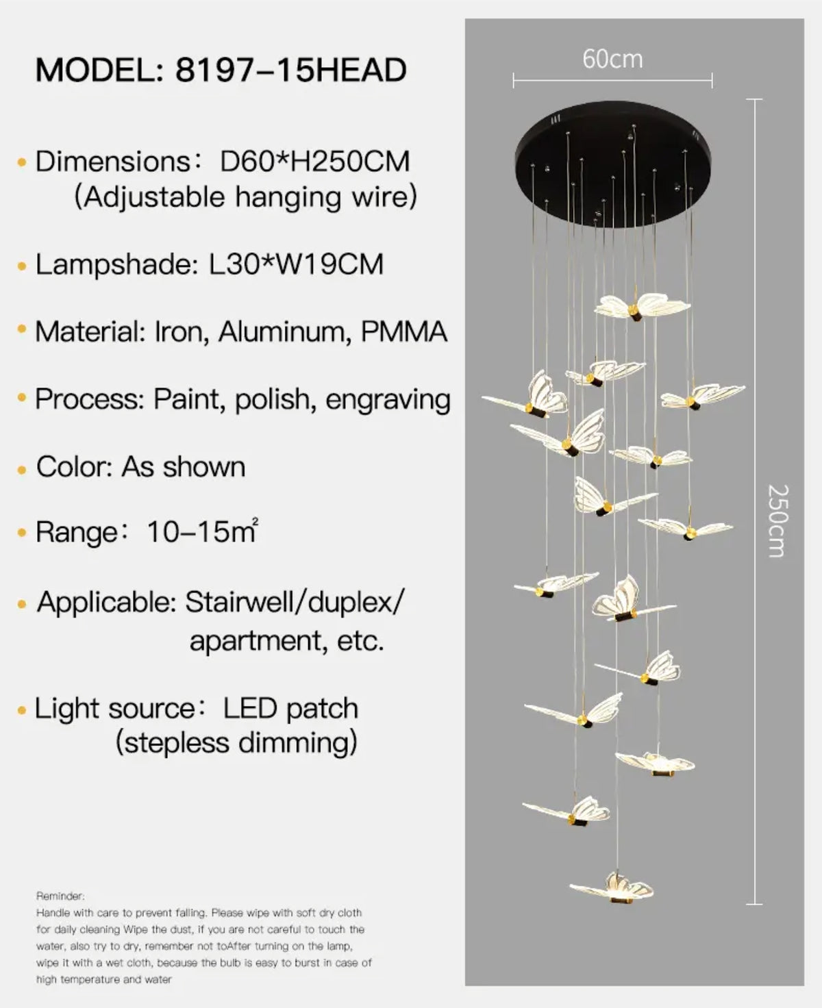 Jazmari Davina Black & Gold Staircase Light