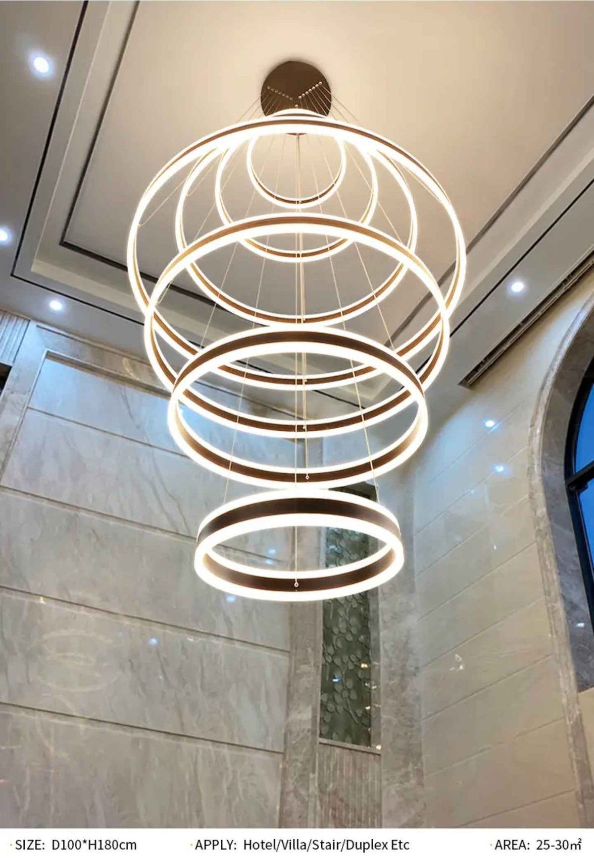 Kronleuchter Anupama 7 rings Gold/Black Chandelier