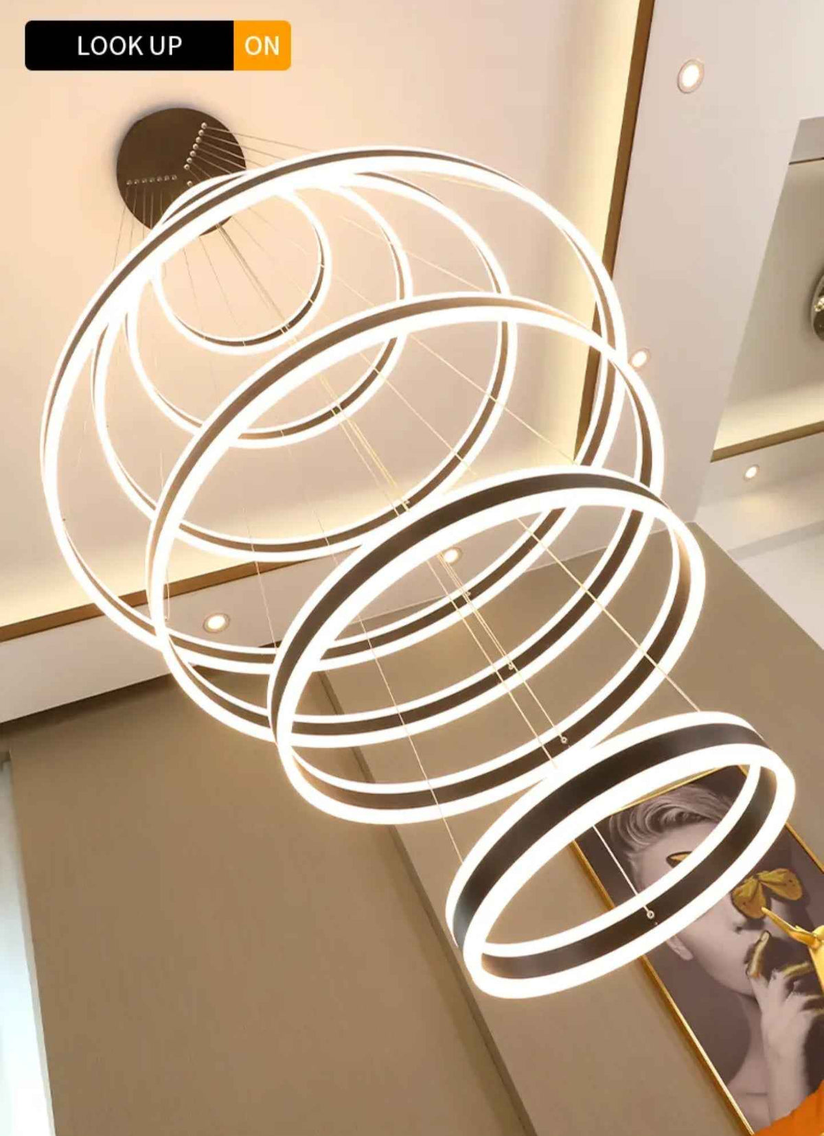 Kronleuchter Anupama 7 rings Gold/Black Chandelier