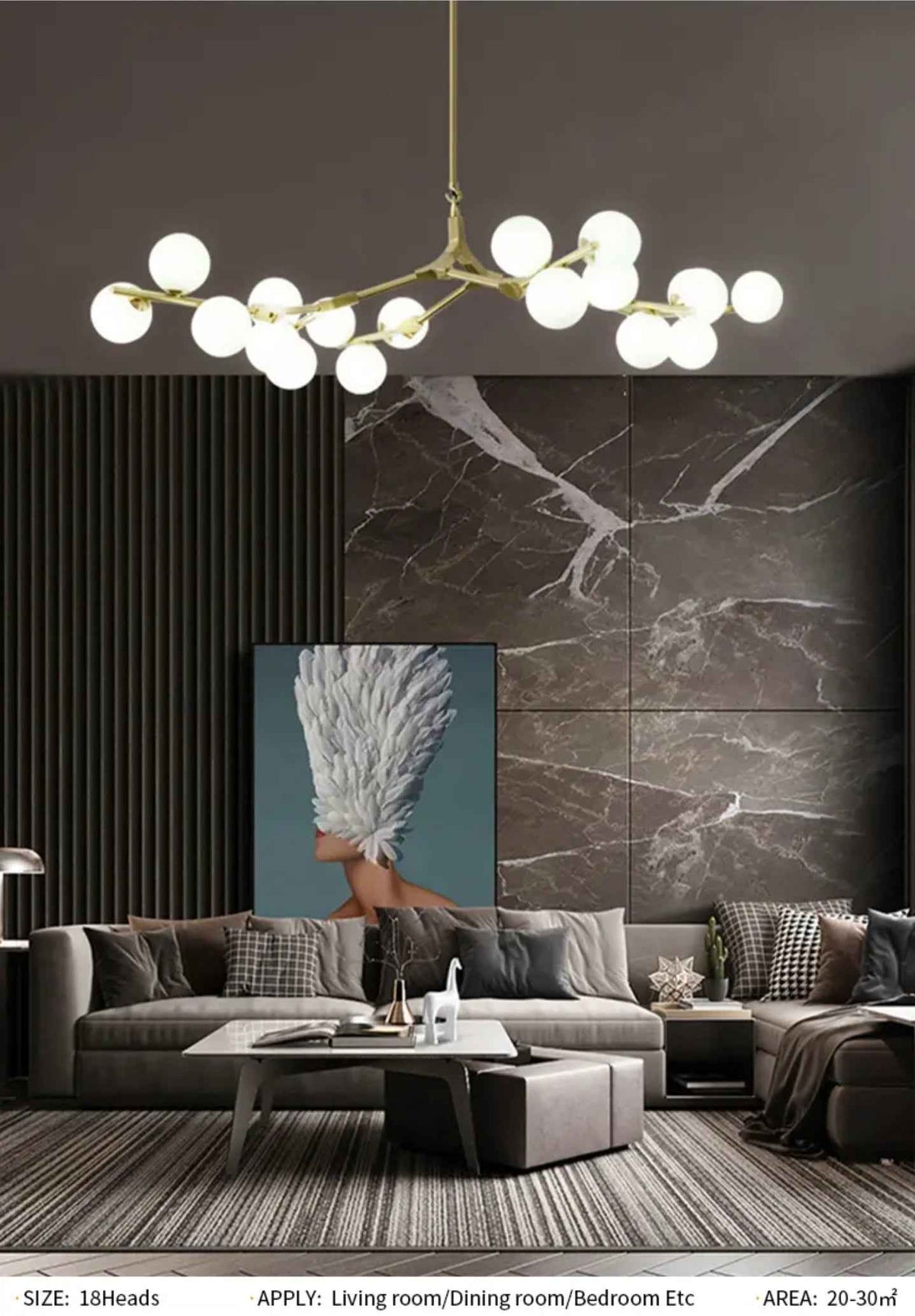 Jativa Tianna Chandelier- Gold/ Black