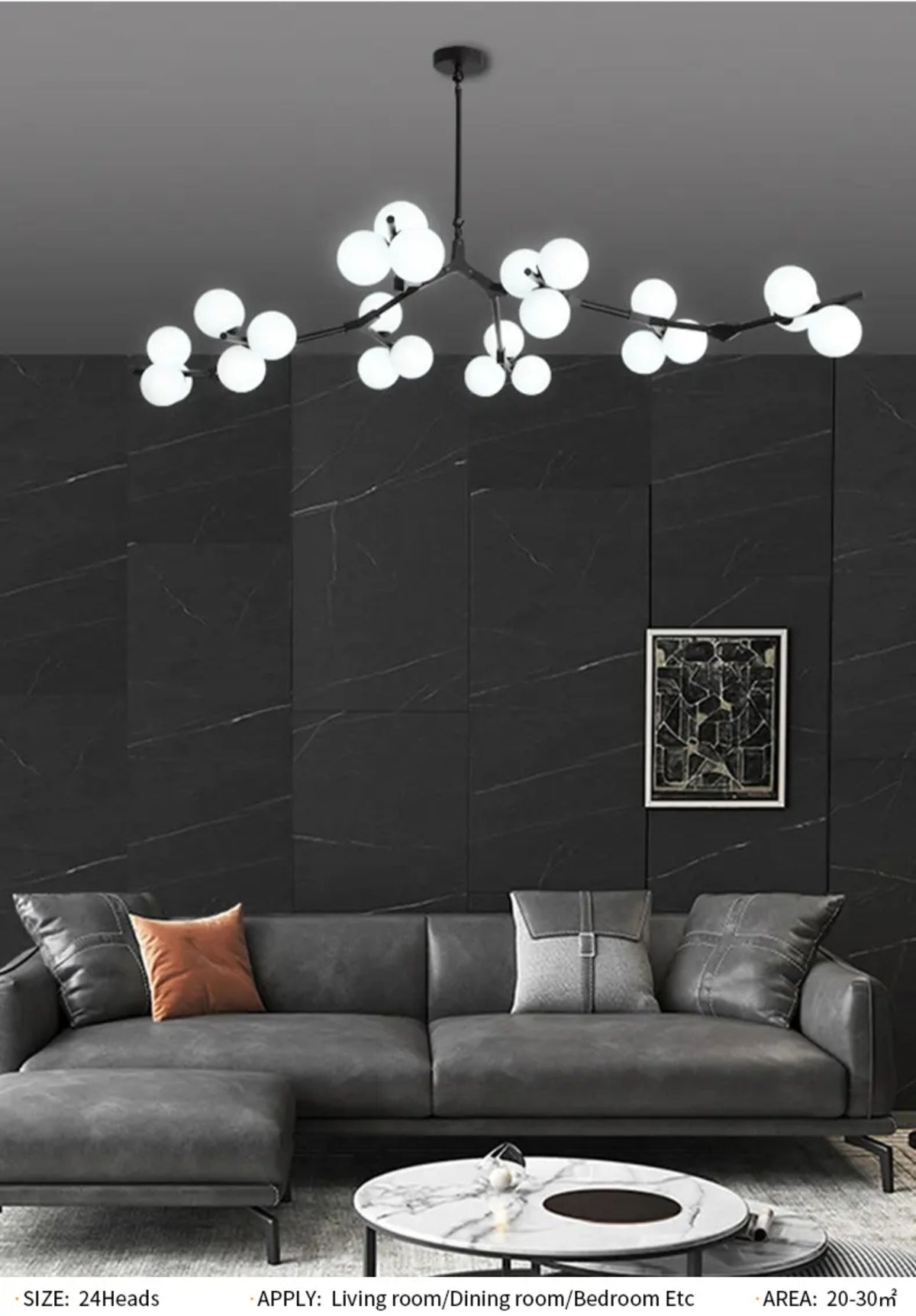 Jativa Tianna Chandelier- Gold/ Black