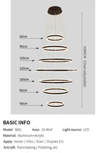 Kronleuchter Anupama 7 rings Gold/Black Chandelier