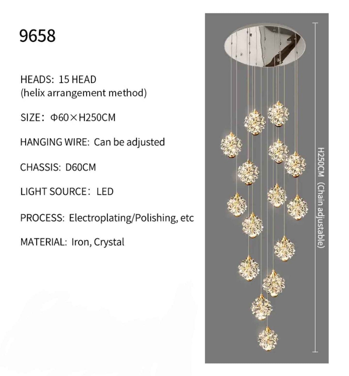 Celestial Cascade Crystal Chandelier