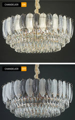 Radiara Feather Crystal Gold Chandelier
