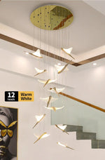 Celestara Golden Bird Staircase Chandelier