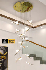 Celestara Golden Bird Staircase Chandelier