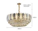 Radiara Feather Crystal Gold Chandelier
