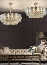 Radiara Feather Crystal Gold Chandelier