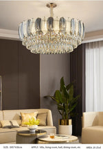 Radiara Feather Crystal Gold Chandelier