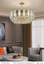 Radiara Feather Crystal Gold Chandelier