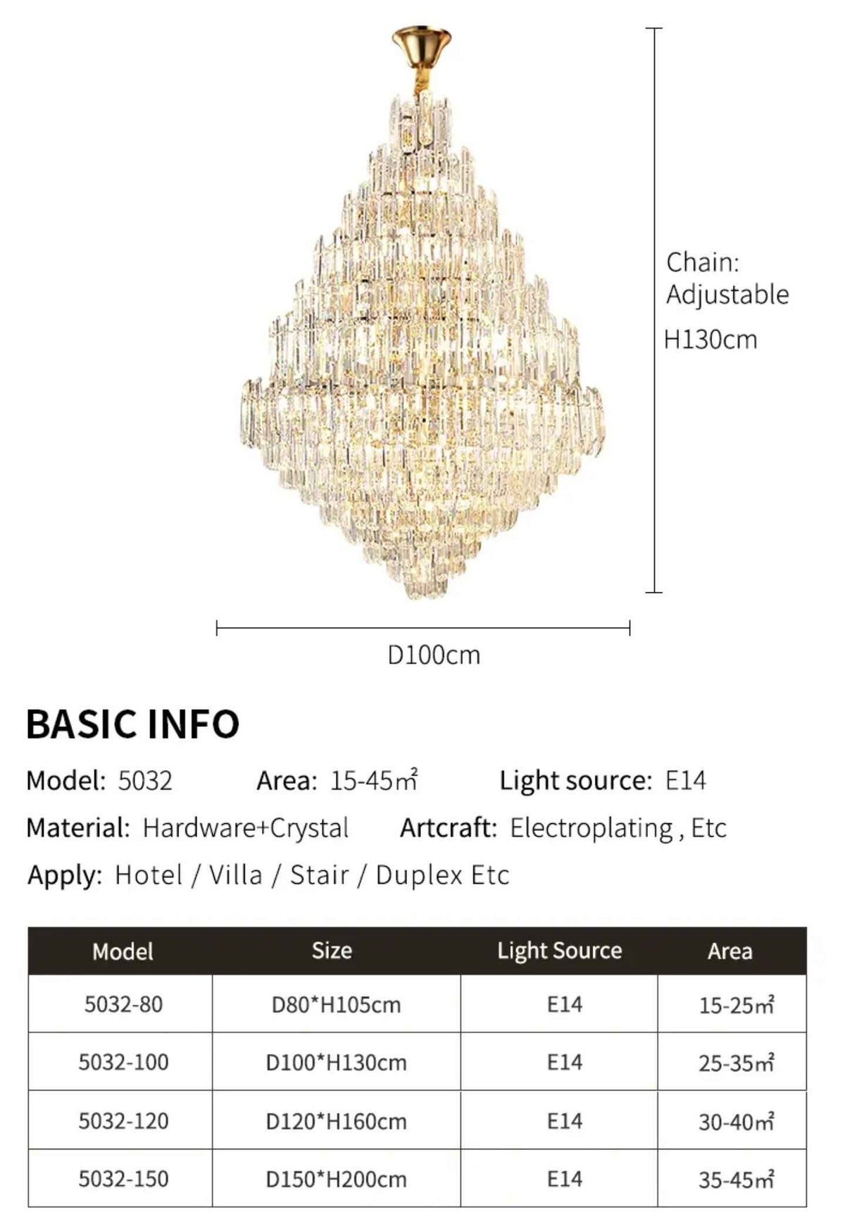 Klos Oakhill Large Crystal Chandelier