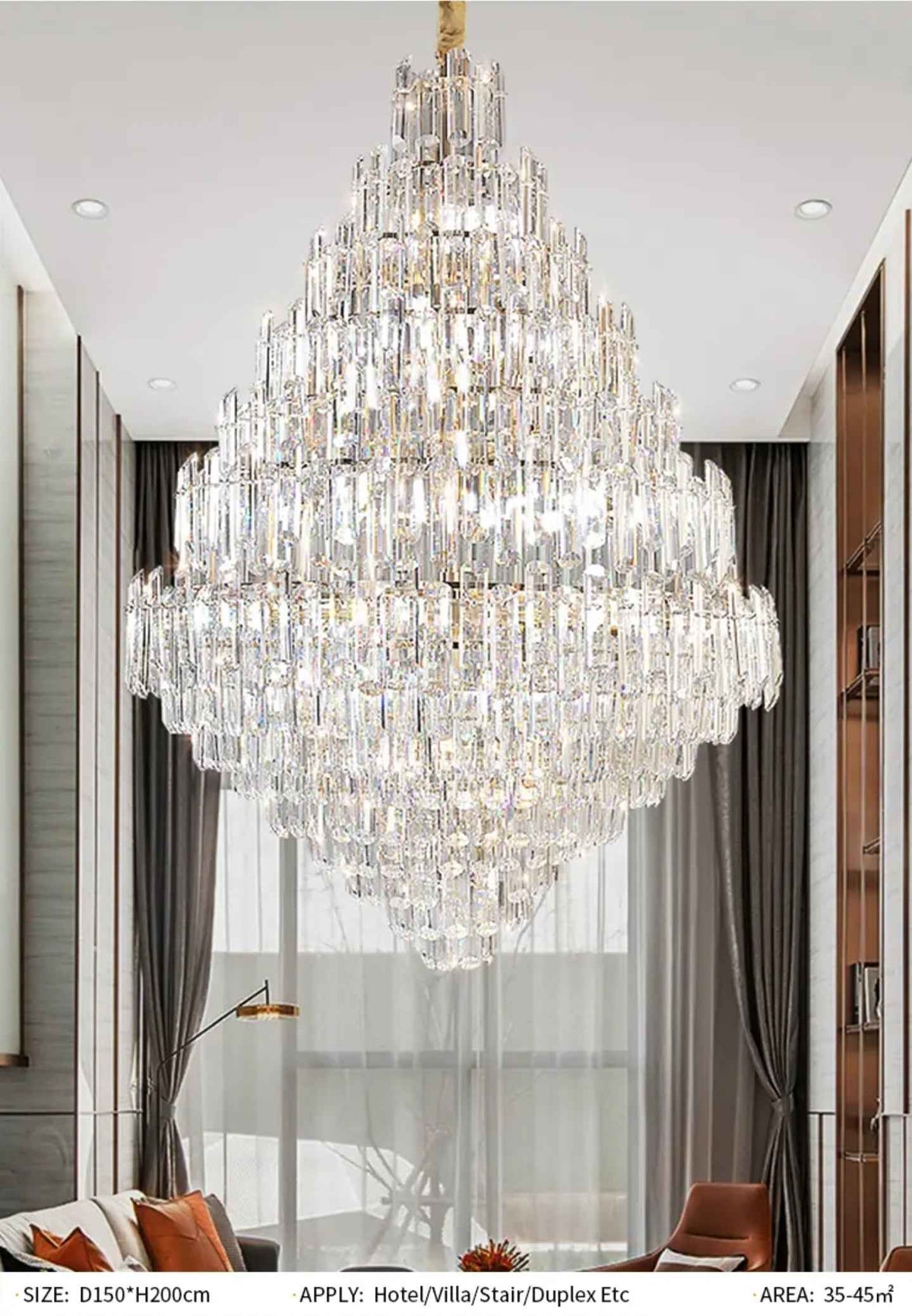 Klos Oakhill Large Crystal Chandelier