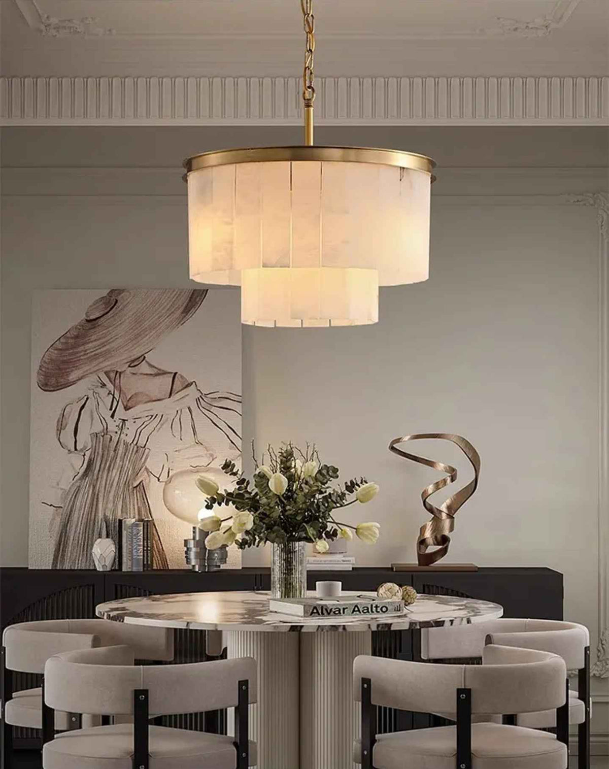 Adwoa Coles Gold Italian Handmade Marble Chandelier