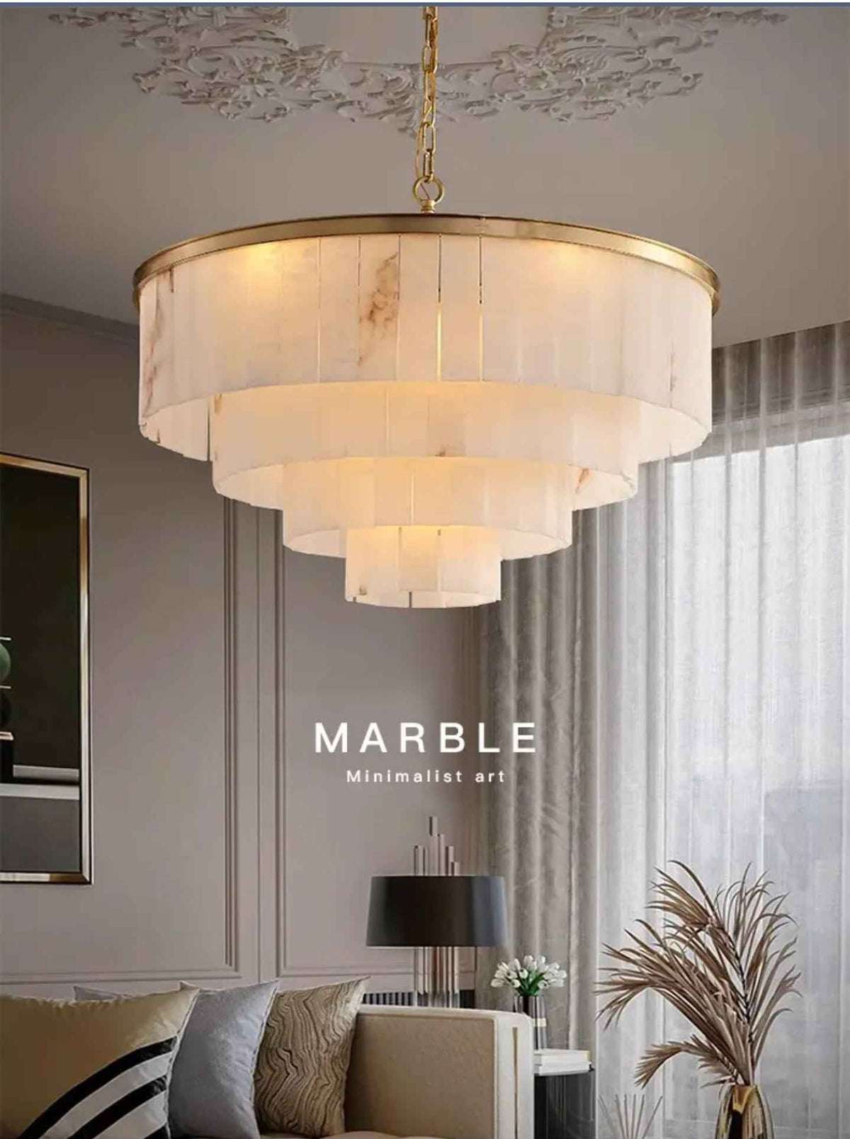 Adwoa Coles Gold Italian Handmade Marble Chandelier
