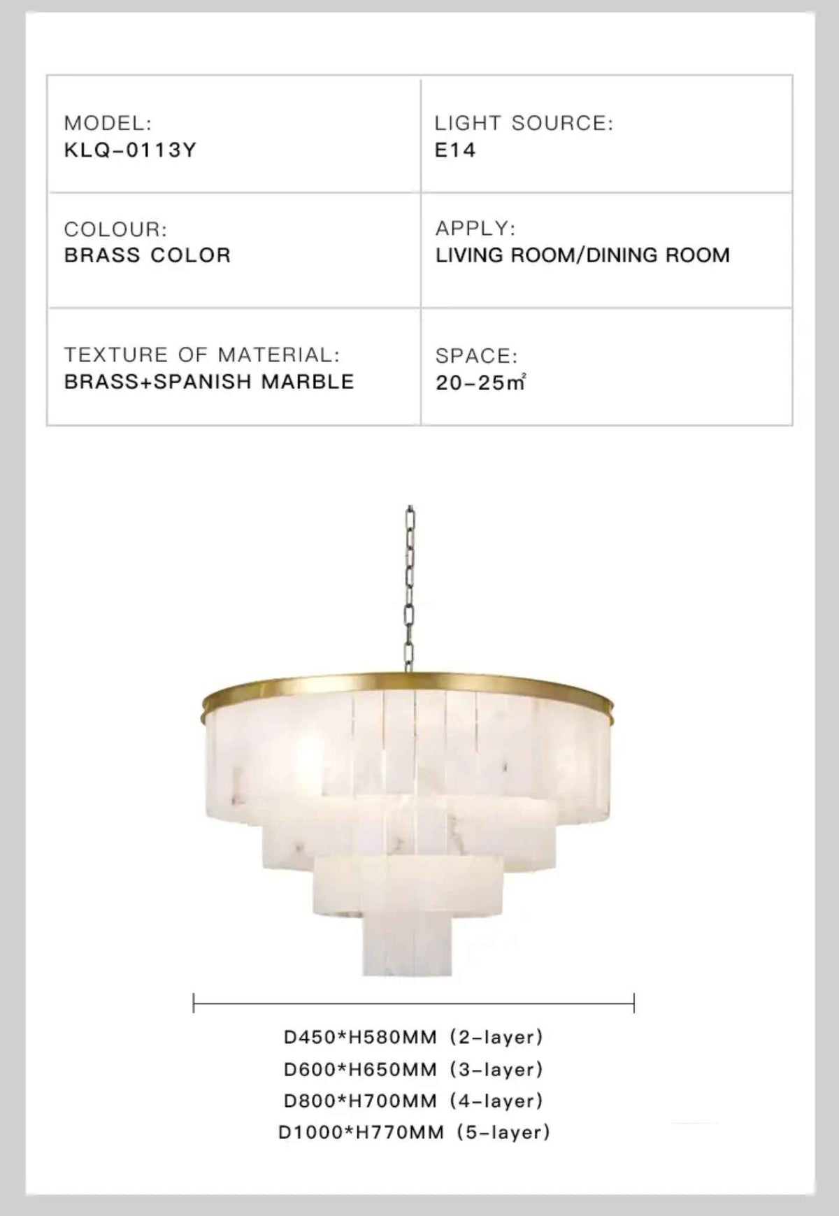 Adwoa Coles Gold Italian Handmade Marble Chandelier
