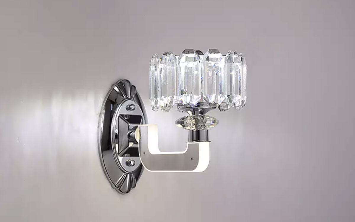 Serafina Chrome LED Crystal Wall Lamp - Reflect Lighting