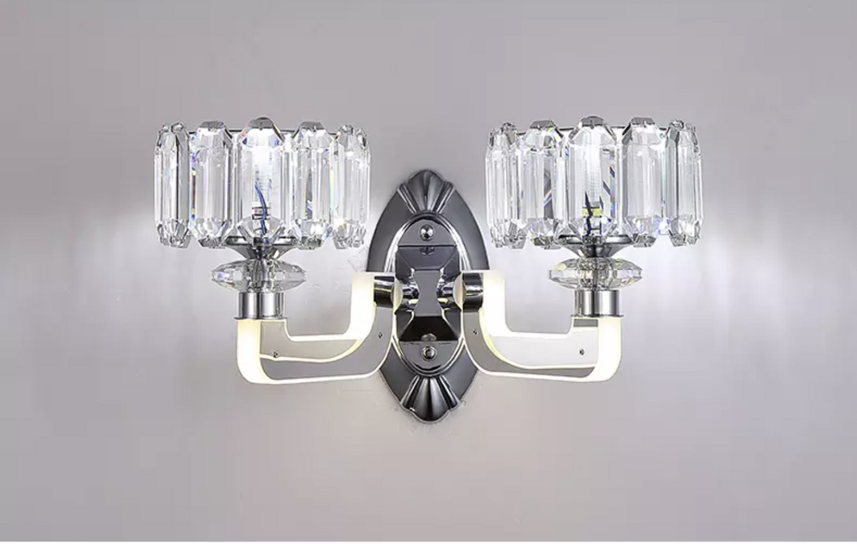 Serafina Chrome LED Crystal Wall Lamp - Reflect Lighting