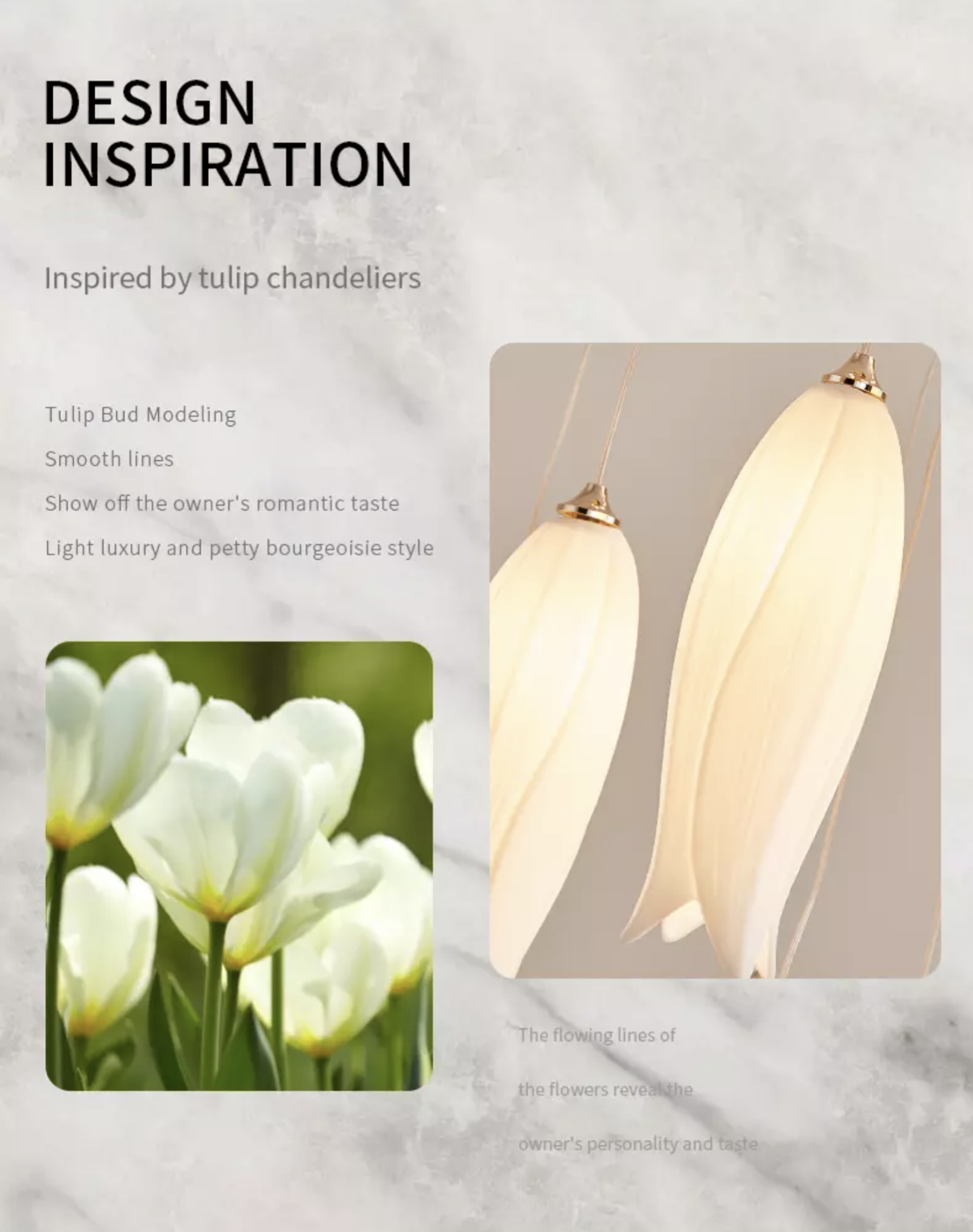 Tulip Flower Staircase Chandelier - Reflect Lighting