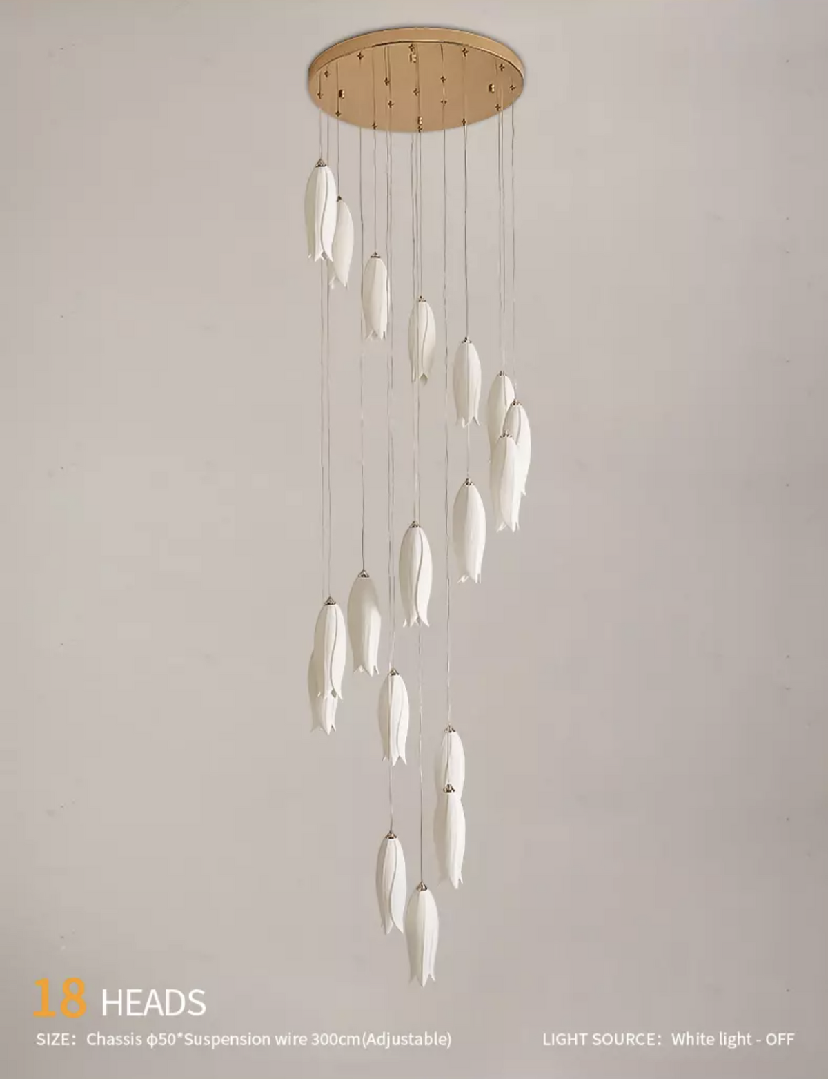 Tulip Flower Staircase Chandelier - Reflect Lighting