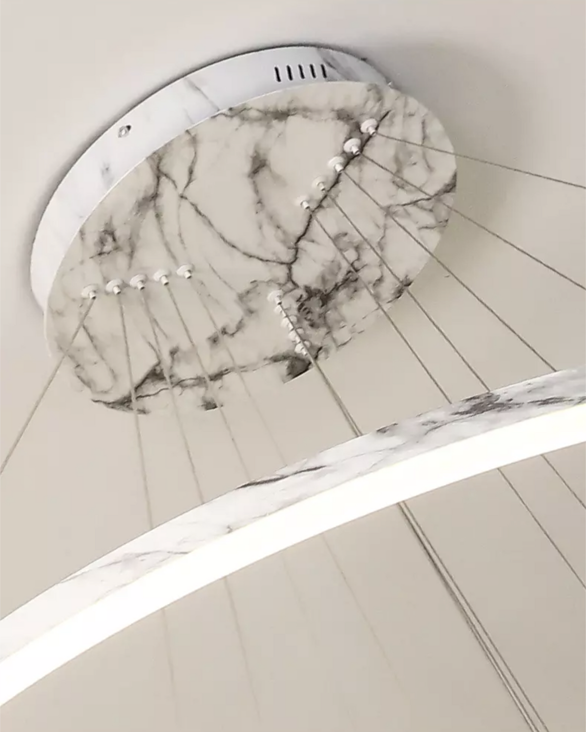 Marble Pattern Stick Splashback Rings Chandelier - Reflect Lighting