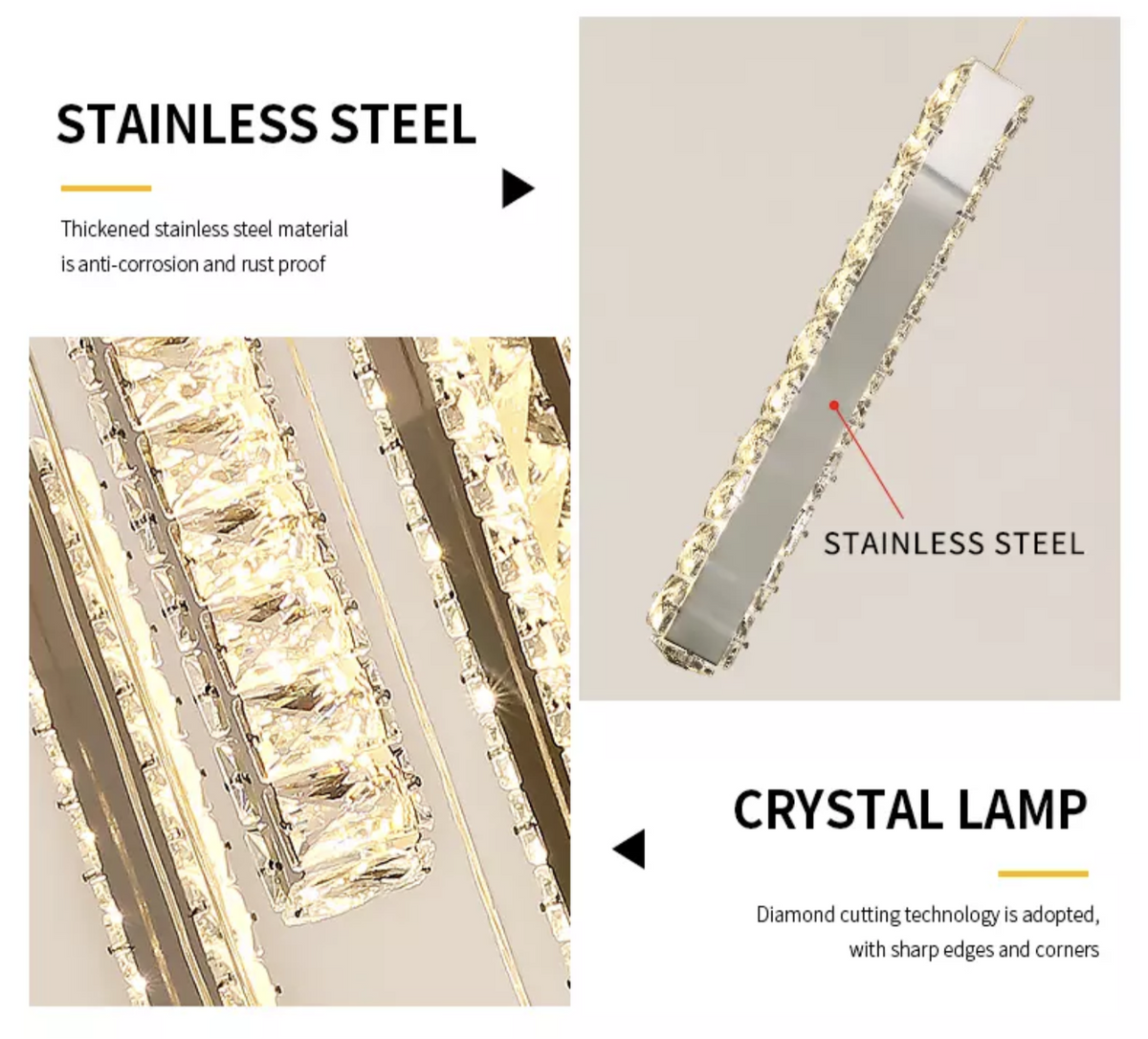 Thierry Vanesa Chrome Crystal Staircase LED Chandelier- 3 Patterns - Reflect Lighting