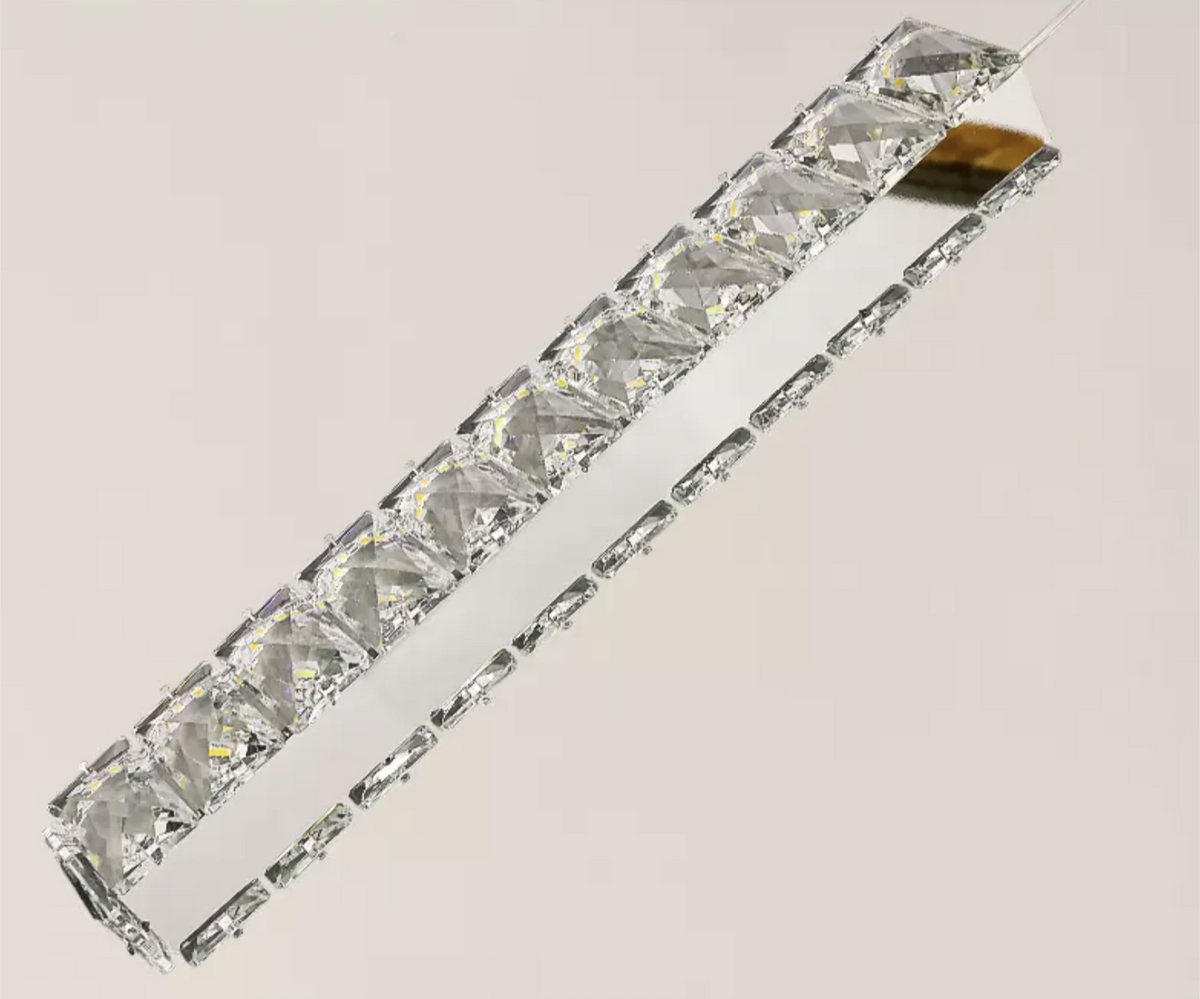 Thierry Vanesa Chrome Crystal Staircase LED Chandelier- 3 Patterns - Reflect Lighting