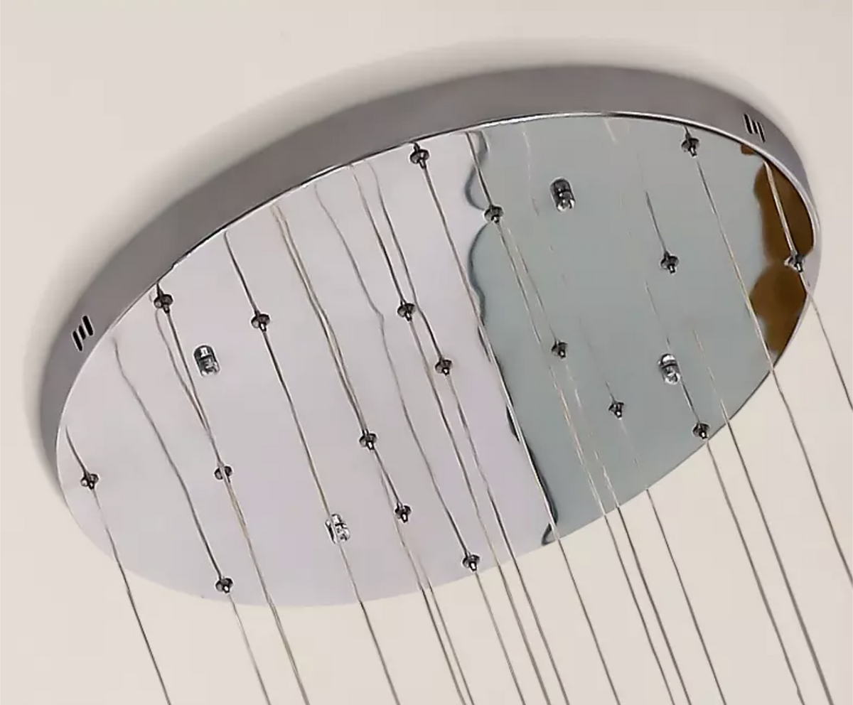 Thierry Vanesa Chrome Crystal Staircase LED Chandelier- 3 Patterns - Reflect Lighting