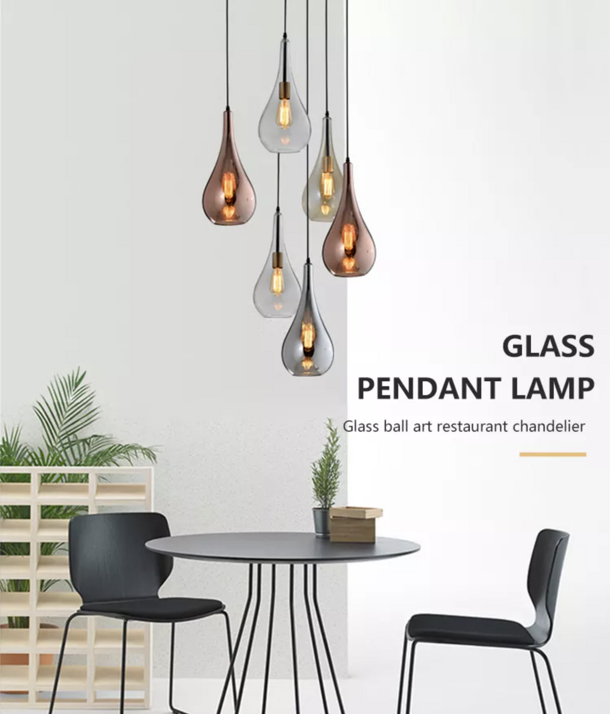 Freya Madrid Pendant Light- Smoky Grey/ Rose Gold/ Clear/ Cognac - Reflect Lighting