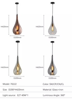 Freya Madrid Pendant Light- Smoky Grey/ Rose Gold/ Clear/ Cognac - Reflect Lighting