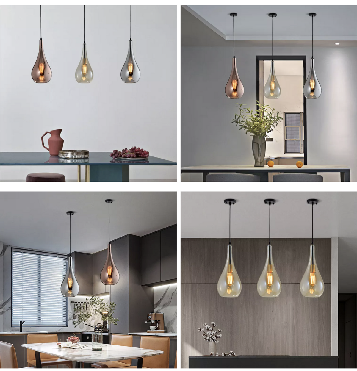 Freya Madrid Pendant Light- Smoky Grey/ Rose Gold/ Clear/ Cognac - Reflect Lighting