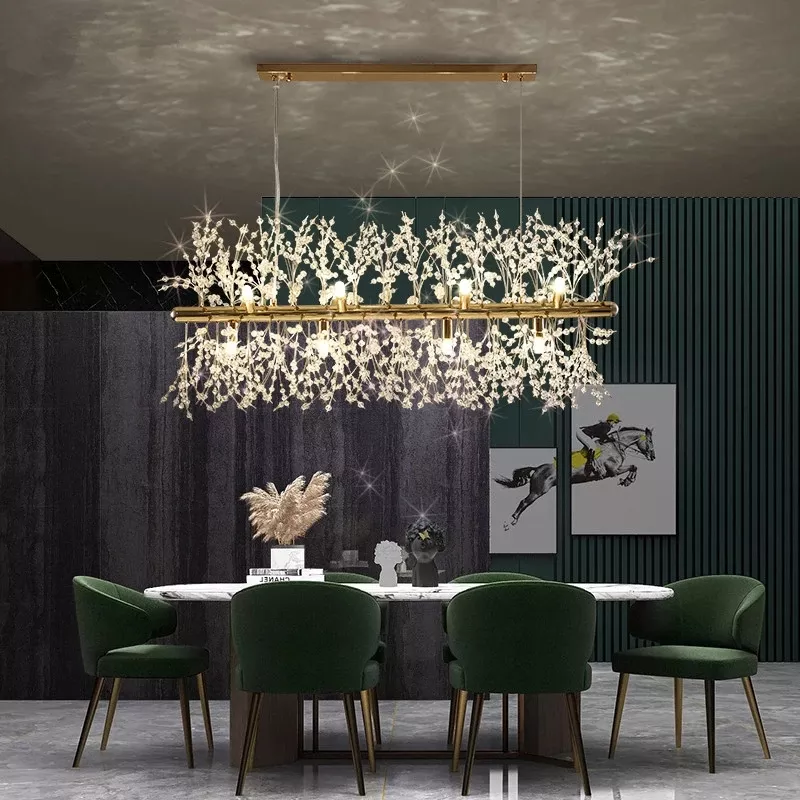 Snowflake Round/Rectangle Dandelion Branch Chandelier- Gold/Chrome/ Rose Gold - Reflect Lighting