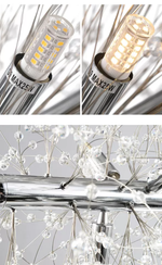Snowflake Round/Rectangle Dandelion Branch Chandelier- Gold/Chrome/ Rose Gold - Reflect Lighting