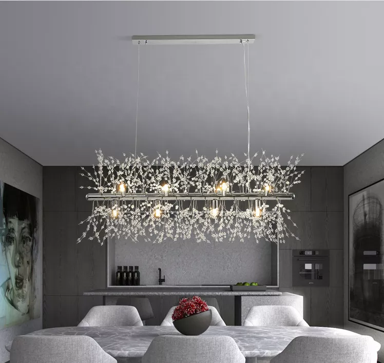 Snowflake Round/Rectangle Dandelion Branch Chandelier- Gold/Chrome/ Rose Gold - Reflect Lighting