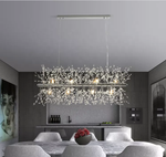 Snowflake Round/Rectangle Dandelion Branch Chandelier- Gold/Chrome/ Rose Gold - Reflect Lighting