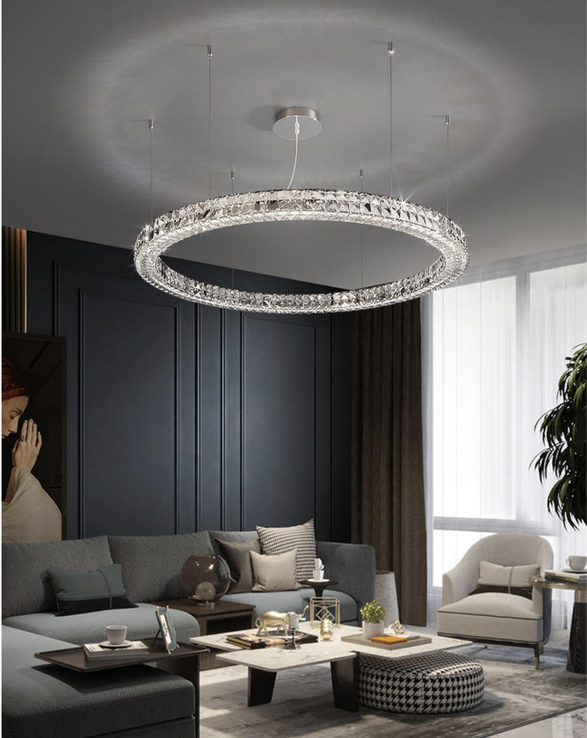 Icaro Silver Ring Chandelier - Reflect Lighting