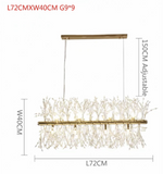 Snowflake Round/Rectangle Dandelion Branch Chandelier- Gold/Chrome/ Rose Gold - Reflect Lighting