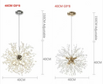 Snowflake Round/Rectangle Dandelion Branch Chandelier- Gold/Chrome/ Rose Gold - Reflect Lighting