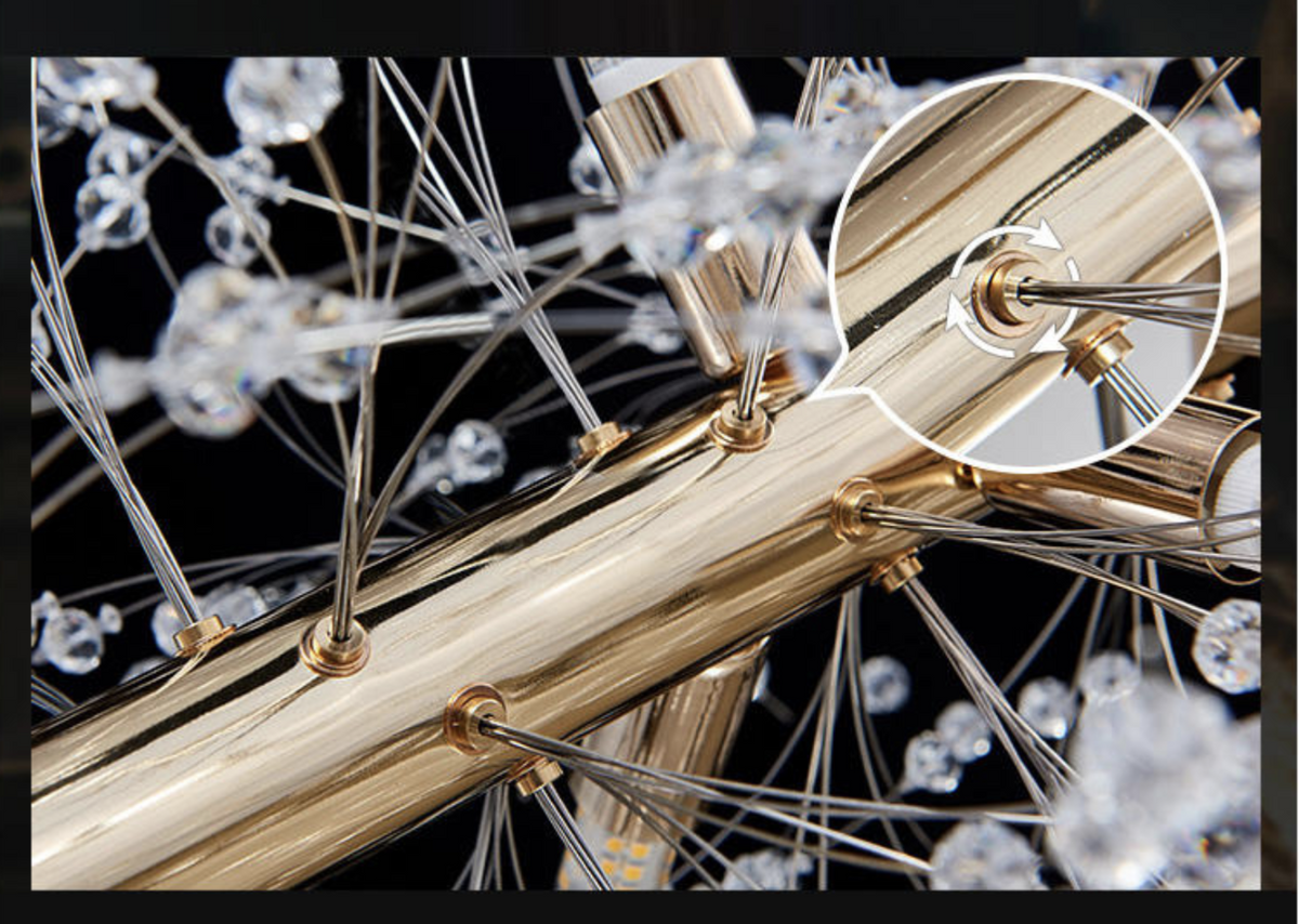 Snowflake Round/Rectangle Dandelion Branch Chandelier- Gold/Chrome/ Rose Gold - Reflect Lighting