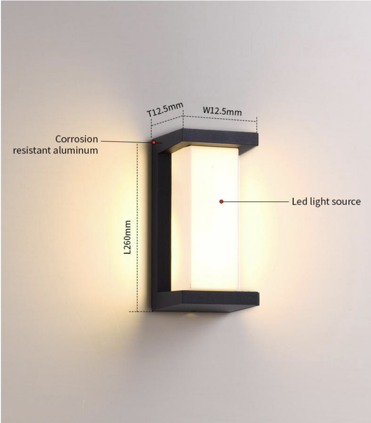 Garver Black LED Outdoor Wall Light - Reflect Lighting