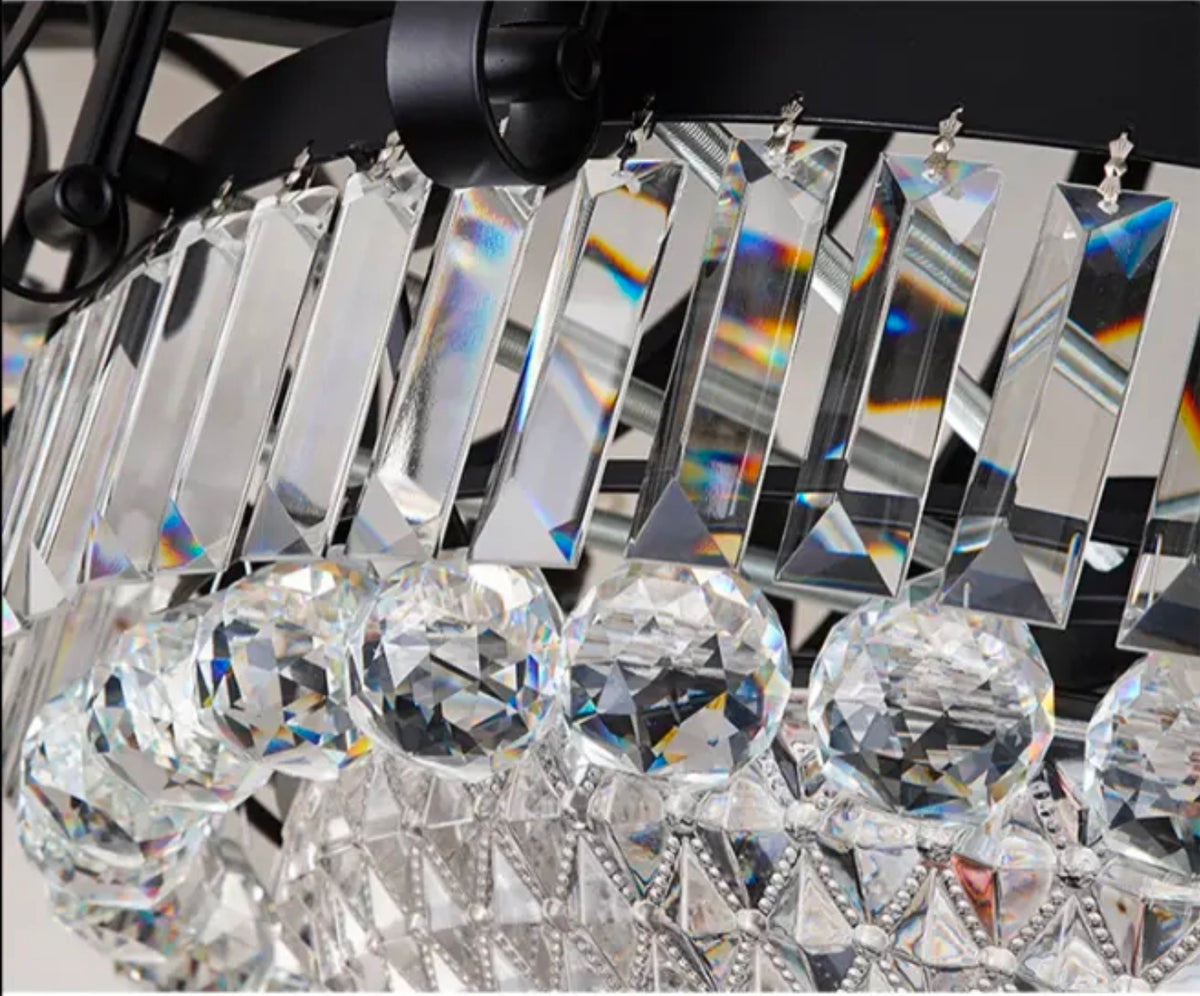 Worley Flavien Gold/Black Crystal Chandelier