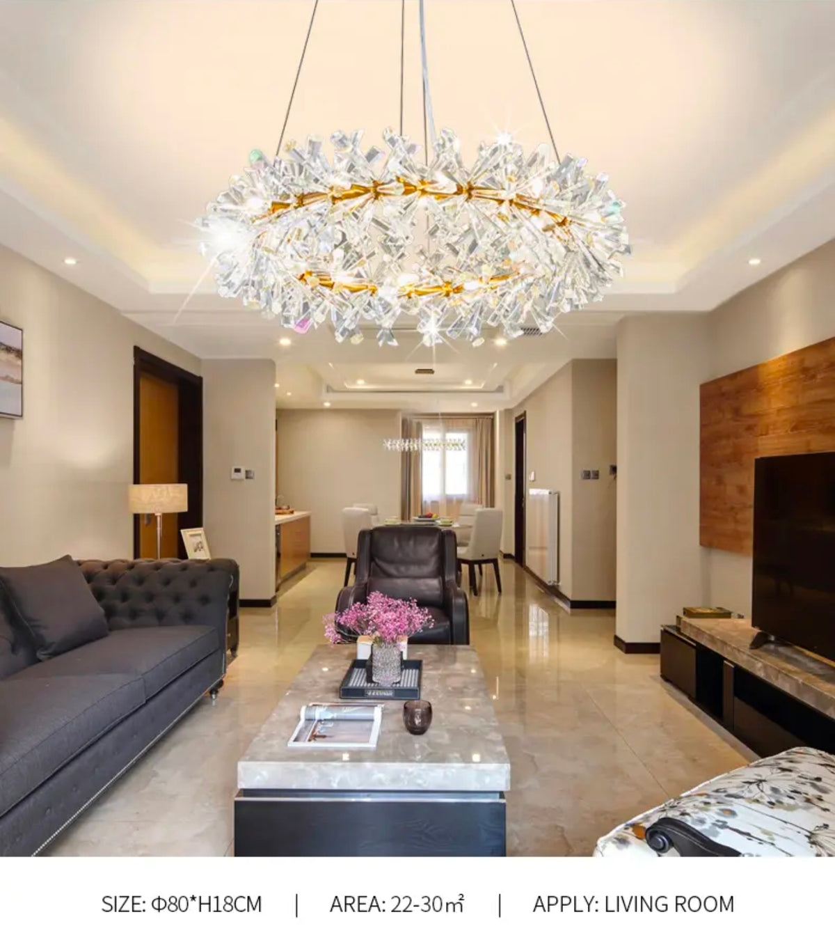 Cadesha Wrangler GoldCrystal Chandelier - Round/Rectangular