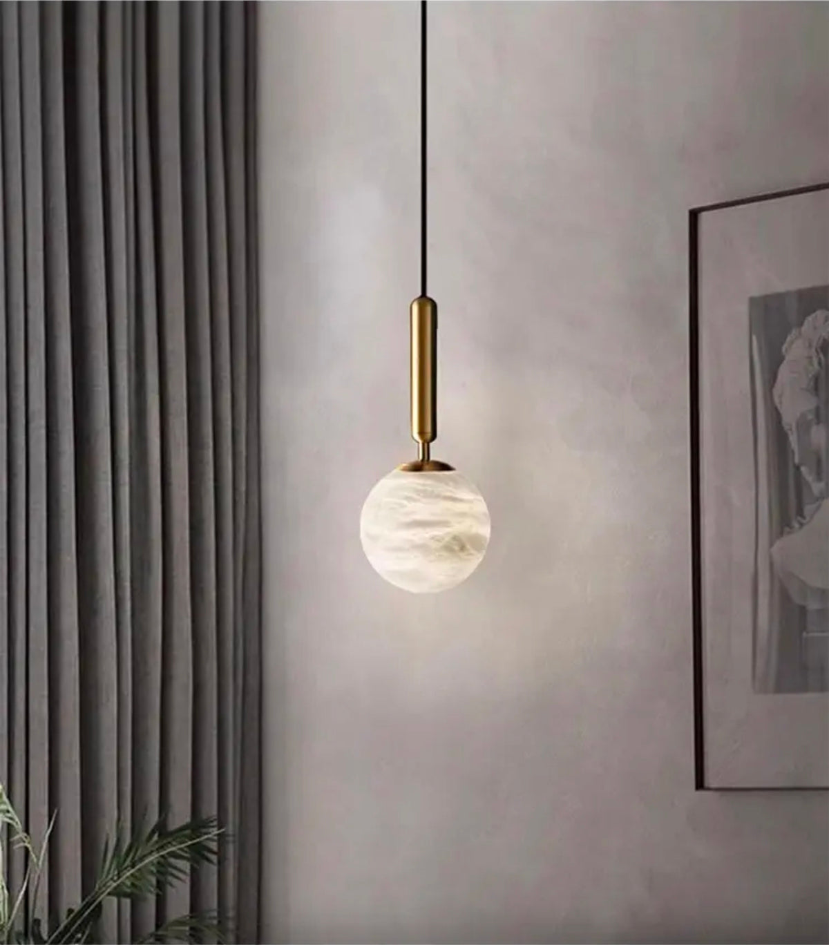 Showstead Marble Copper Pendant Light